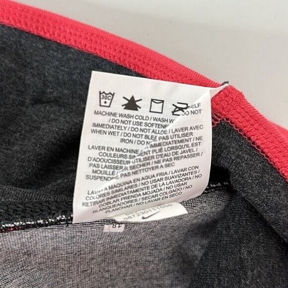 Nike Leggings Womens Large Gray Midrise Crop Logo Stretch Yoga - Picture 7 of 12